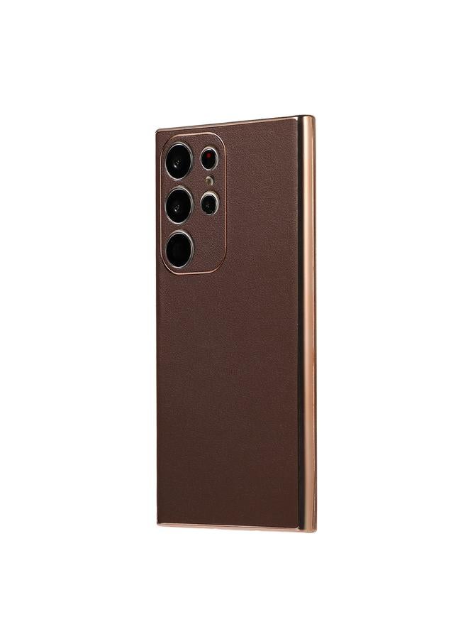 اس-توب جراب لهاتف Samsung Galaxy S23 Ultra 5G من الجلد الطبيعي من سلسلة Xiaoya مع طلاء نانو - Image 2