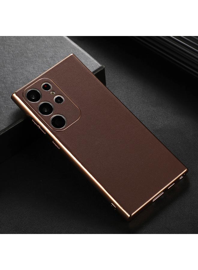 اس-توب جراب لهاتف Samsung Galaxy S23 Ultra 5G من الجلد الطبيعي من سلسلة Xiaoya مع طلاء نانو - Image 3