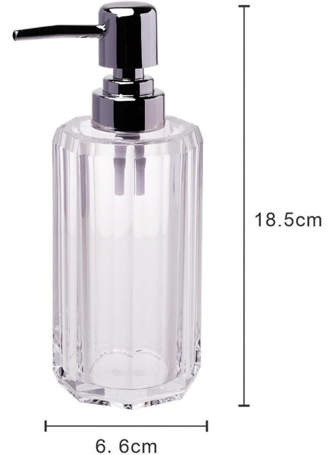 Acrylic Soap Dispenser for Bathroom or Kitchen - Soap and Lotion Dispenser, Hand Sanitizer Bottle and Pressure Pump for Shampoo, Conditioner, Shower Gel and Cosmetics (180ml - Clear)Anti Break - Image 3