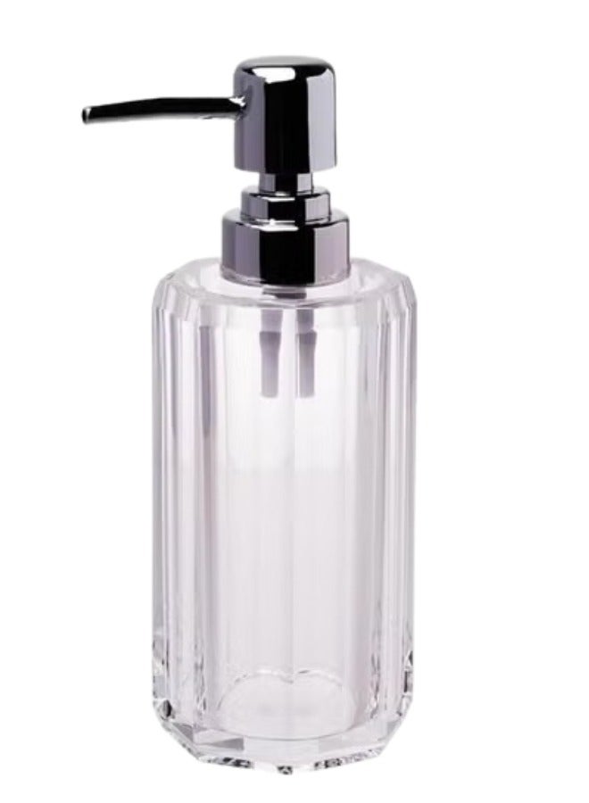 Acrylic Soap Dispenser for Bathroom or Kitchen - Soap and Lotion Dispenser, Hand Sanitizer Bottle and Pressure Pump for Shampoo, Conditioner, Shower Gel and Cosmetics (180ml - Clear)Anti Break - Image 1