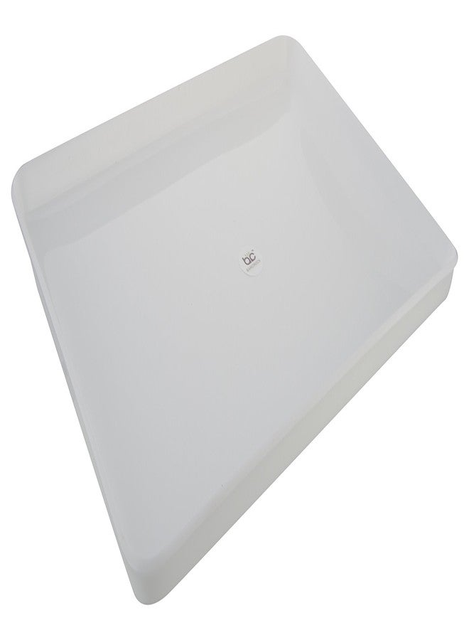 Barcrock Acrylic Serving Tray for Kitchen and Dinning, Pack of 3 (White) - Image 3