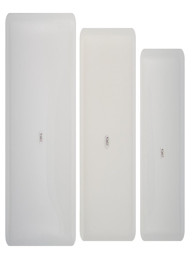 Barcrock Acrylic Serving Tray for Kitchen and Dinning, Pack of 3 (White) - Image 1