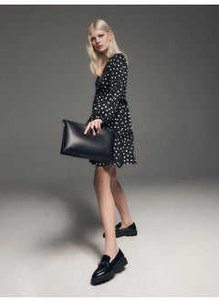 Escbutik Women's Polka Dot V-Neck Layered Skirt Detail Dress  - Image 3