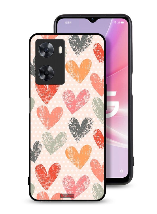 Tolwak Oppo A77 4G Protective Case Cover Hearts Art - Image 1
