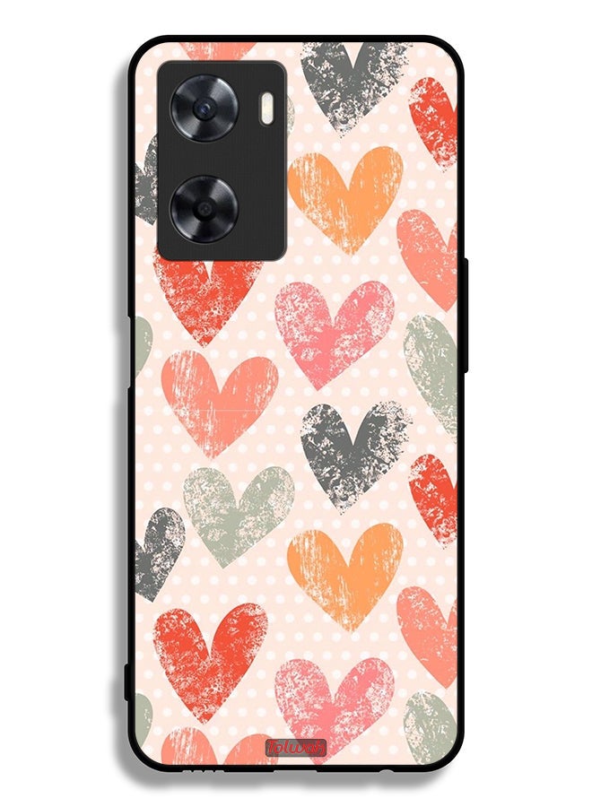 Tolwak Oppo A77 4G Protective Case Cover Hearts Art - Image 2