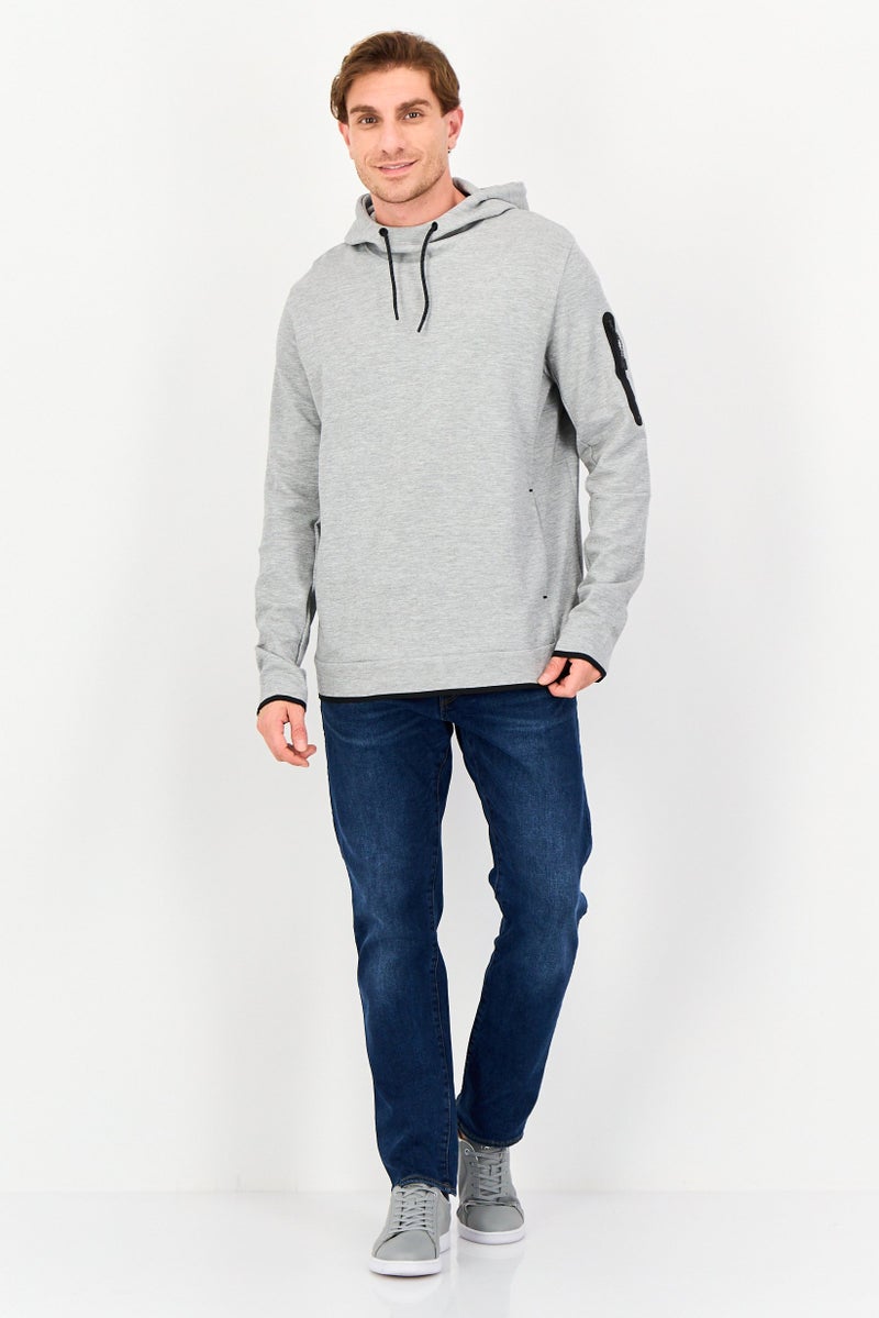 Celio Men Heather Long Sleeve Hoodie, Grey - Image 2