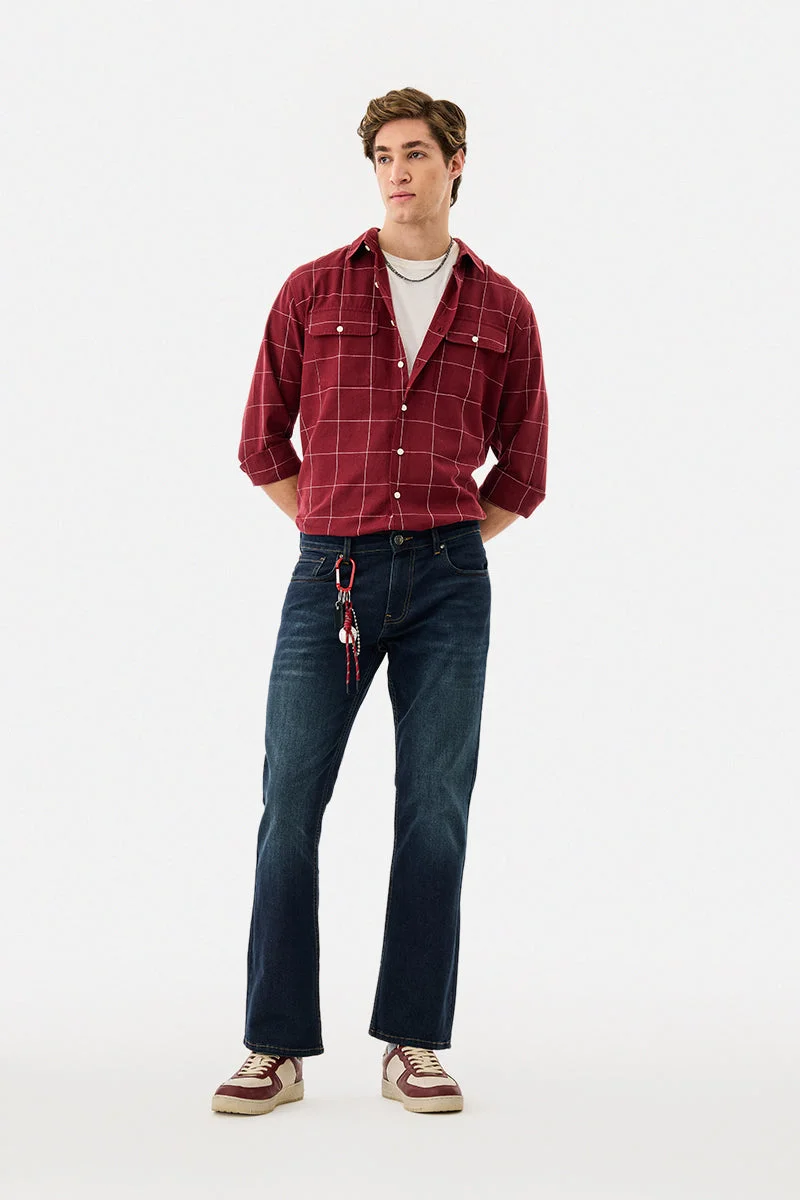 SNITCH جينز بخصر مرتفع بقصة واسعة ومرونة