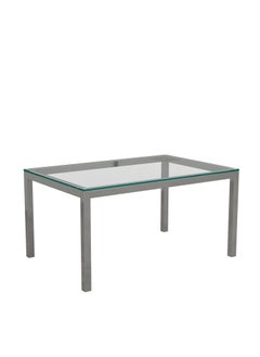 RIGID Stainless Steel Coffee Table with Glass Top  44.5x90x60cm  - Image 2