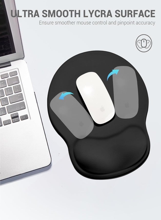 Laborio Ergonomic Mouse Pad with Wrist Rest, Large Mousepad(10.6'' x 9''), Wrist Support Mouse Mat with Non-Slip Base, Pain Relief for Laptop & Computer (Black) - Image 5