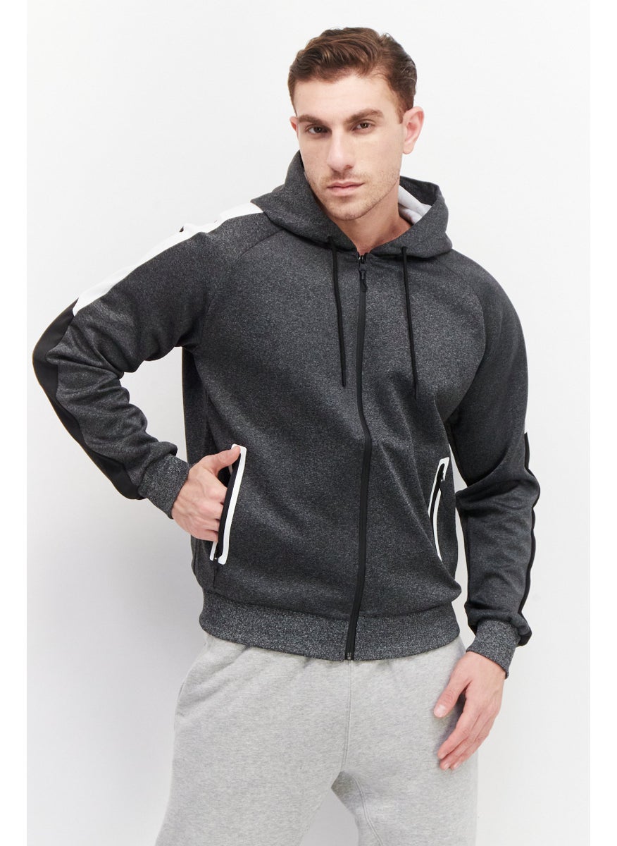 Cultura New York Men Sportswear Fit Full Zip Hoodie, Grey  - Image 1