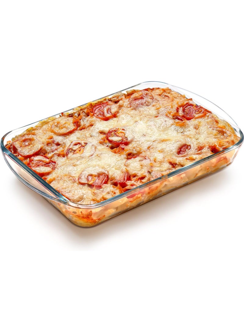 Glass Baking Dish Size 1.6L for Cooking, Baking and Roasting, Square Casserole Dish, Baking Tray is 100% Borosilicate Glass, BPA Free, Microwave and Dishwasher Safe loaf tray, Oven Tray - Image 1
