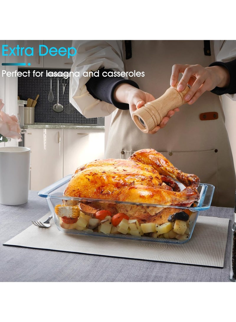 Glass Baking Dish Size 1.6L for Cooking, Baking and Roasting, Square Casserole Dish, Baking Tray is 100% Borosilicate Glass, BPA Free, Microwave and Dishwasher Safe loaf tray, Oven Tray - Image 2