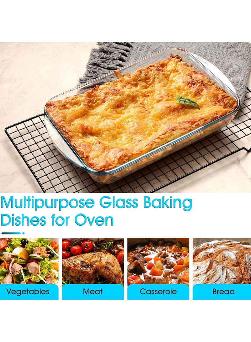 Glass Baking Dish Size 1.6L for Cooking, Baking and Roasting, Square Casserole Dish, Baking Tray is 100% Borosilicate Glass, BPA Free, Microwave and Dishwasher Safe loaf tray, Oven Tray - Image 3