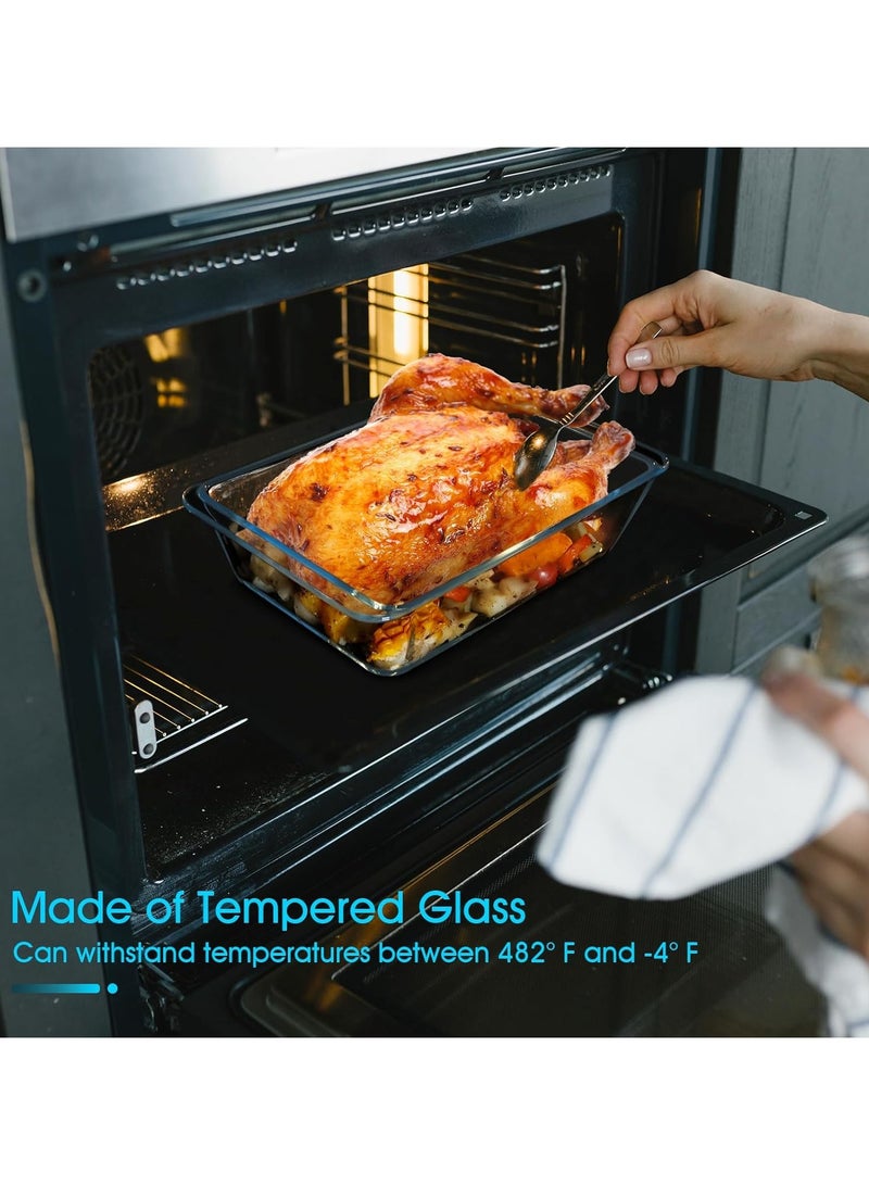 Glass Baking Dish Size 1.6L for Cooking, Baking and Roasting, Square Casserole Dish, Baking Tray is 100% Borosilicate Glass, BPA Free, Microwave and Dishwasher Safe loaf tray, Oven Tray - Image 4