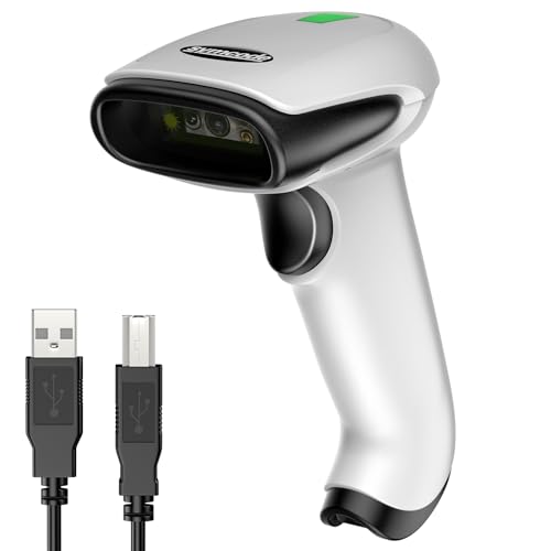 Symcode Bluetooth 2D Barcode Scanner 3-in-1 Wireless & USB Wired & Bluetooth Barcode Reader Scanner 1D 2D QR Code Scanner Automatic Fast Precise Bar Code Scanner for Phone Laptop Tablet White - Image 1