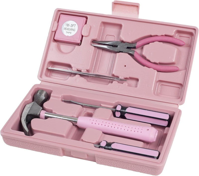 Stalwart Household Tool Box - 7-Piece Handheld Tool Kit With Hammer, Phillips Screwdrivers, Long-Nose Pliers, Tweezers, and Tape Measure by Stalwart - Image 1
