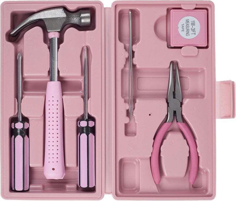 Stalwart Household Tool Box - 7-Piece Handheld Tool Kit With Hammer, Phillips Screwdrivers, Long-Nose Pliers, Tweezers, and Tape Measure by Stalwart - Image 3