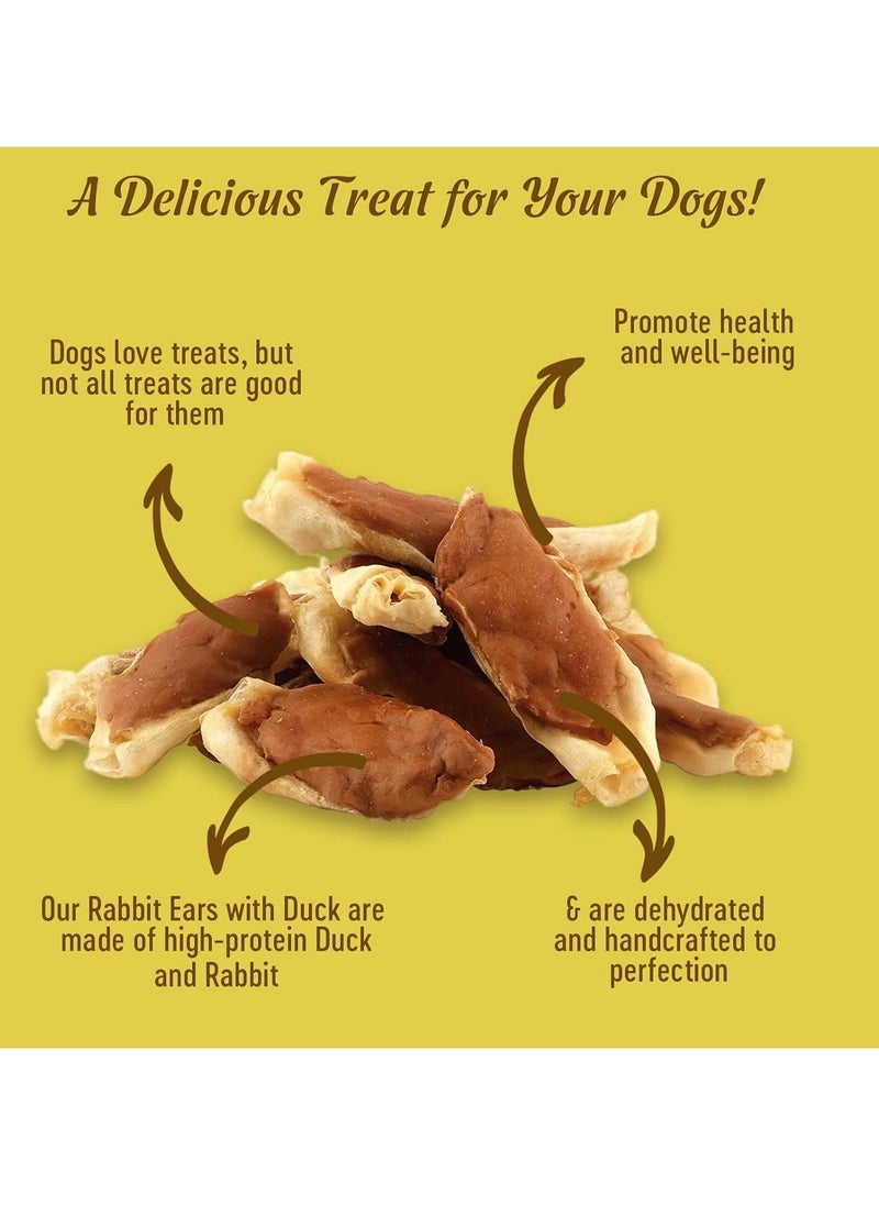 Dog Fest - Dog Fest Rabbit Ears With Duck for Adult Dogs,Dog Treats - 90g - Image 1
