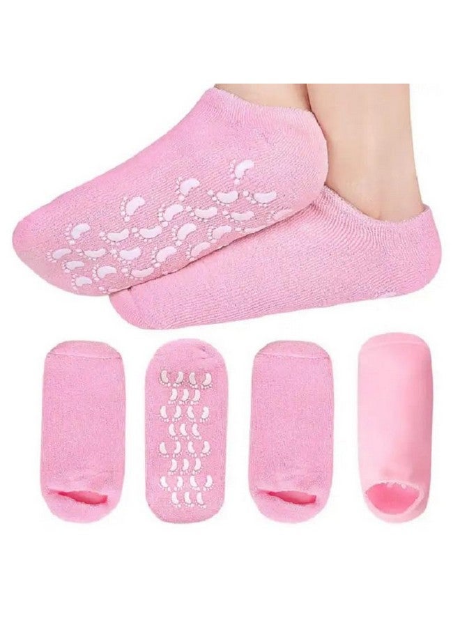 MOBDESK 1-Pair Silicone Gel Socks for Women - Moisturizing Spa Socks for Cracked Heels and Ankle Pain Relief Foot Care Socks kit Infused with Natural Oils and Vitamin E, Waterproof & Reusable products - Image 1