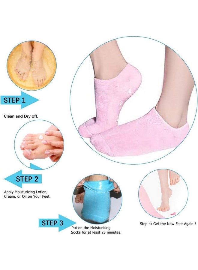 MOBDESK 1-Pair Silicone Gel Socks for Women - Moisturizing Spa Socks for Cracked Heels and Ankle Pain Relief Foot Care Socks kit Infused with Natural Oils and Vitamin E, Waterproof & Reusable products - Image 2