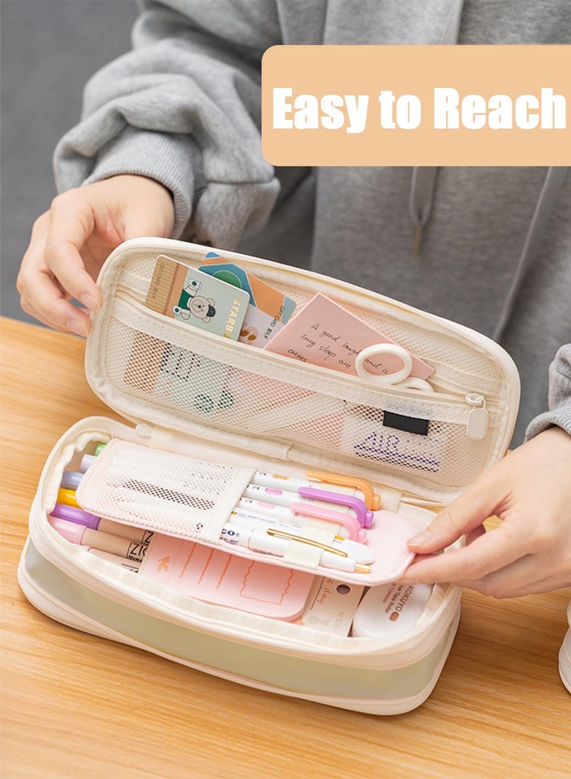 Extra Large Capacity Pencil Case ,Holds 90 Pens, Fits 20cm Ruler, 3cm-5cm Height Adjustable , Multi-functional Storage - Image 2