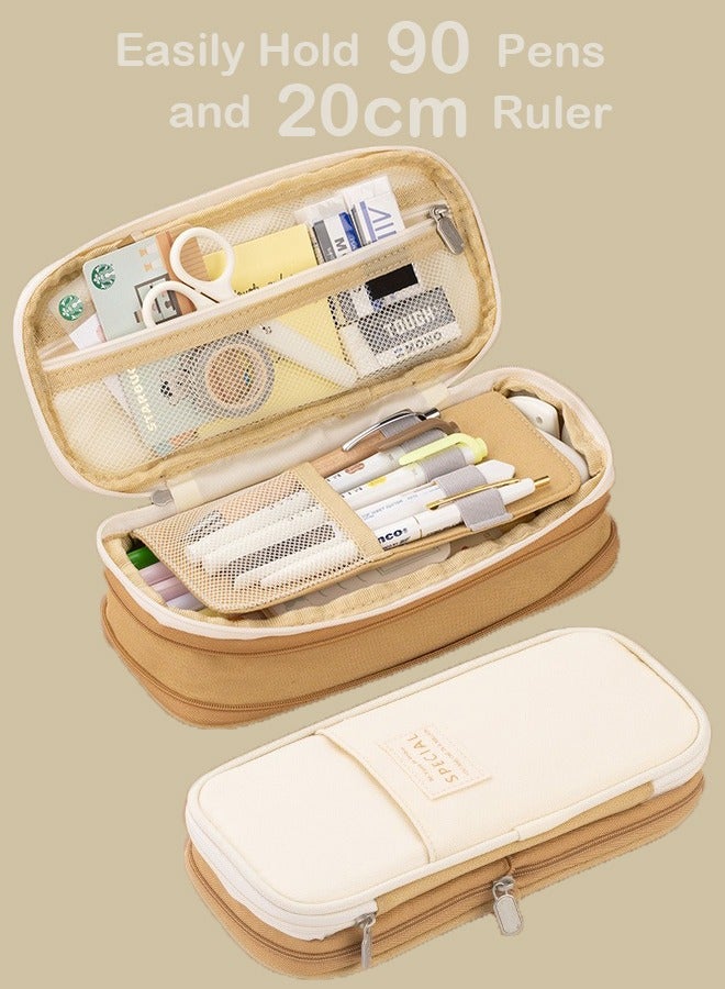 Extra Large Capacity Pencil Case ,Holds 90 Pens, Fits 20cm Ruler, 3cm-5cm Height Adjustable , Multi-functional Storage - Image 3