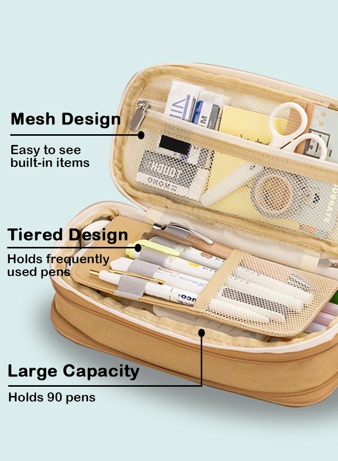 Extra Large Capacity Pencil Case ,Holds 90 Pens, Fits 20cm Ruler, 3cm-5cm Height Adjustable , Multi-functional Storage - Image 5