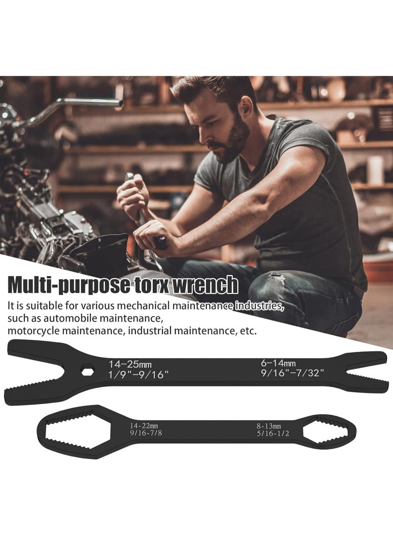 2Pcs Universal Wrench Set, Double-Ended Spanner,Portable Repair Hand Tool for Car Bicycle Motorcycle Home Repair (6-25mm) - Image 3
