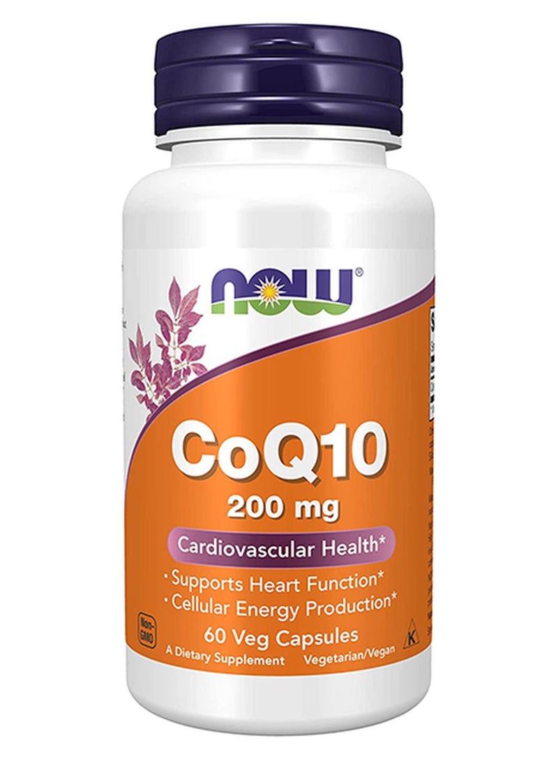 ناو فودز CoQ10 (الإنزيم المساعد Q10) 200 مجم، صحة القلب والأوعية الدموية، 60 كبسولة نباتية - Image 1