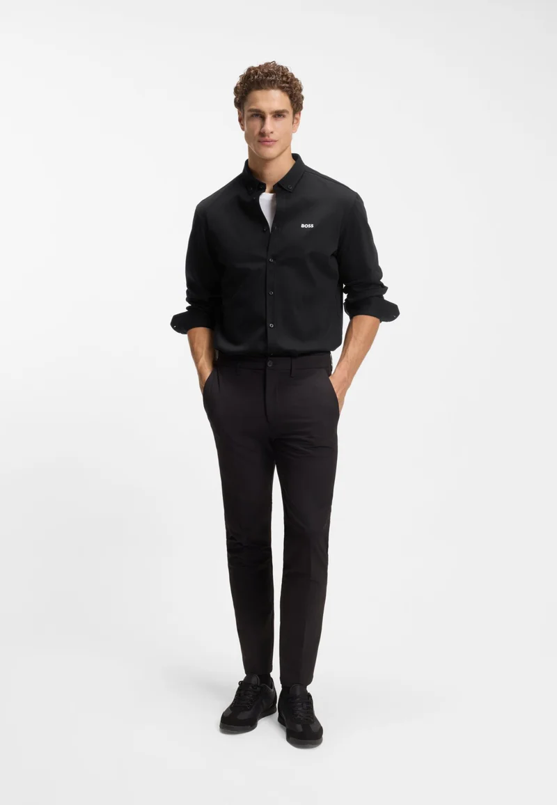 BOSS Regular-fit shirt in wrinkle-resistant cotton jersey
