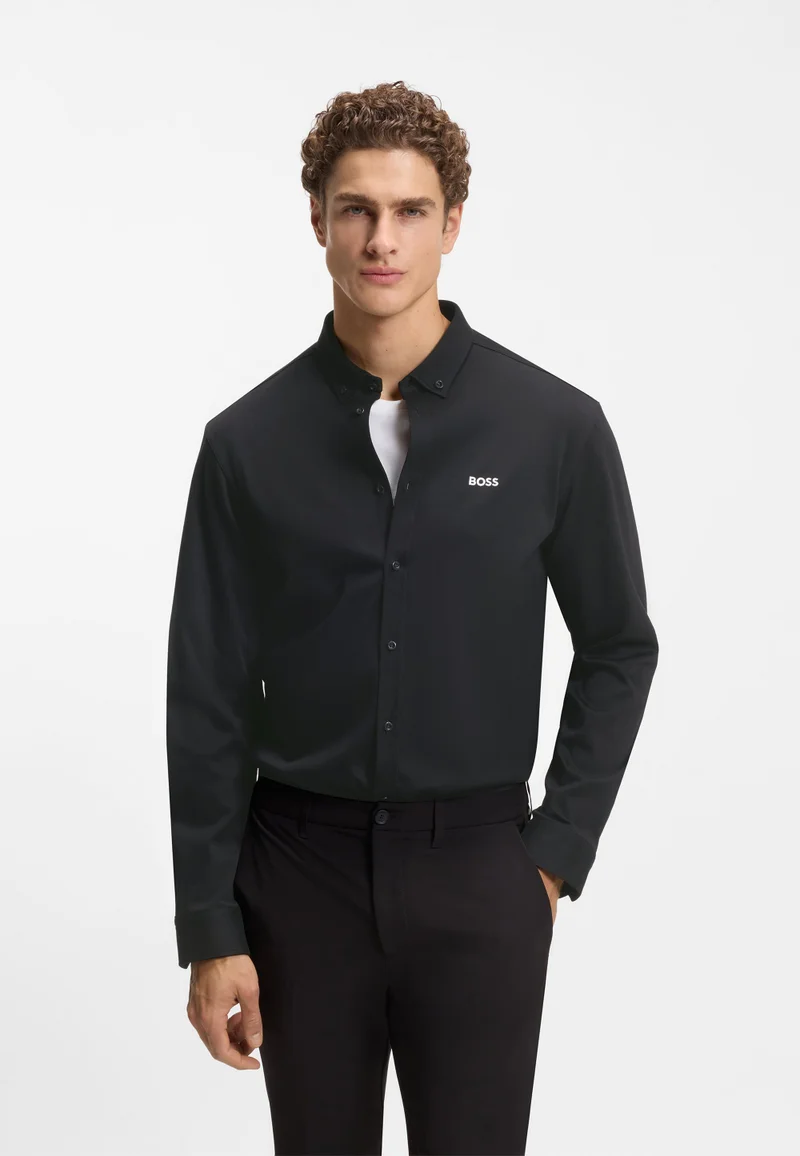 BOSS Wrinkle-resistant shirt in cotton jersey with natural stretch