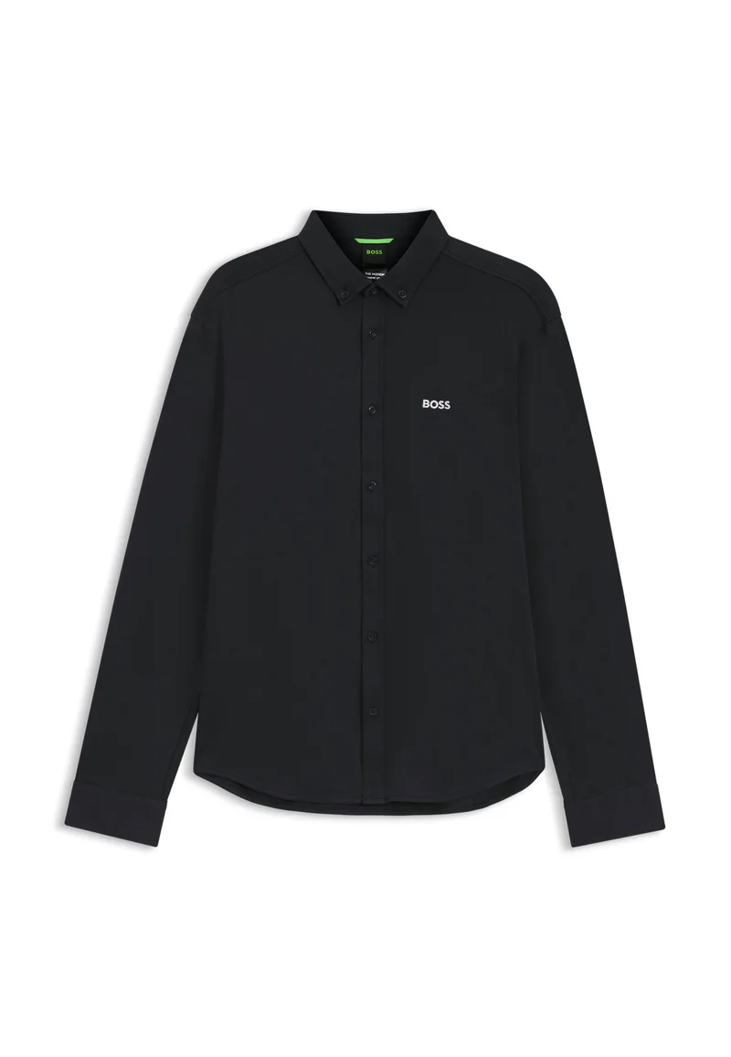 BOSS Black Wrinkle-resistant shirt in cotton jersey with natural stretch for Men | Best Price UAE