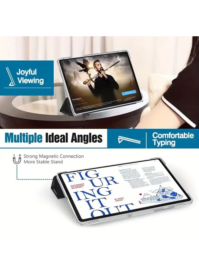 غطاء لي ثلاثي الطي بلون أحمر حريري لجهاز Galaxy Tab A 8.0 2019 SM T290 T295 مع ظهر غير لامع مقاوم للسقوط - Image 5