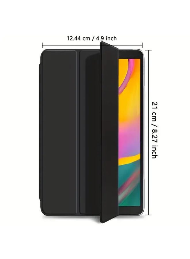 غطاء لي ثلاثي الطي بلون أحمر حريري لجهاز Galaxy Tab A 8.0 2019 SM T290 T295 مع ظهر غير لامع مقاوم للسقوط - Image 2