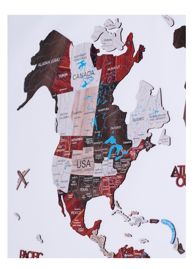 Enjoy The Wood - Wooden World Map - Urban Edition: Luxury Handcrafted Wall Art Map for Modern Home Decor and Stylish Interior Design - Image 1