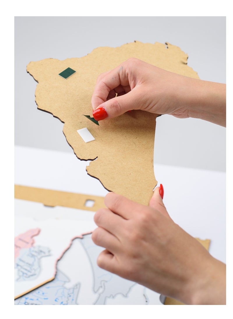 Enjoy The Wood - Wooden World Map - Urban Edition: Luxury Handcrafted Wall Art Map for Modern Home Decor and Stylish Interior Design - Image 1