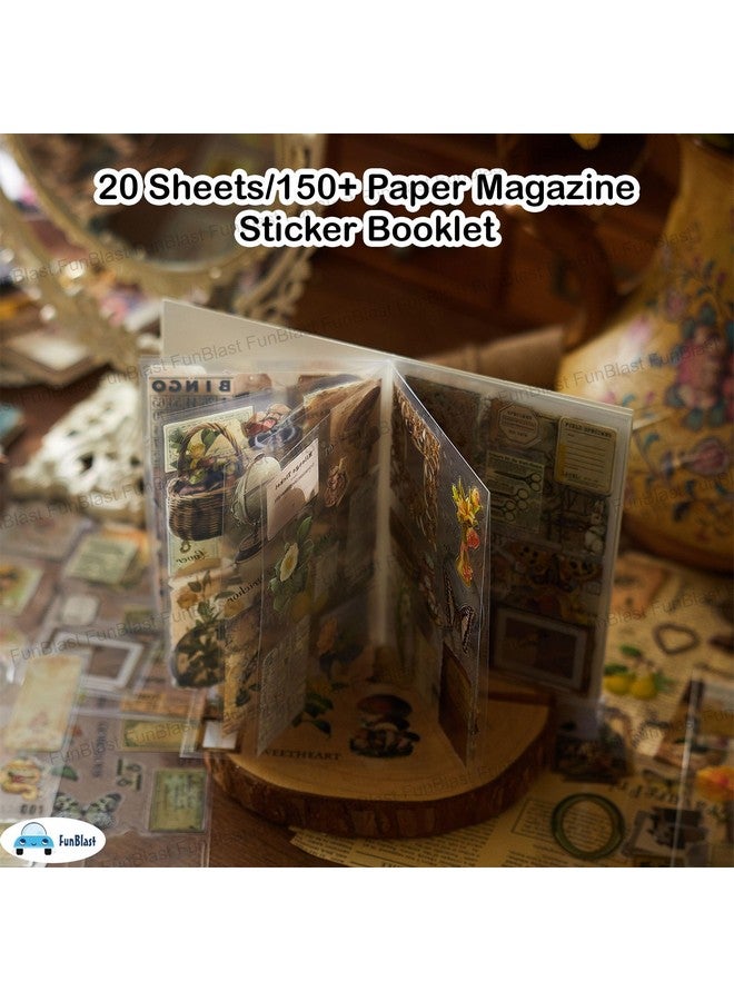 FunBlast Sticker Book Set - 20 Sheets/150+ Paper Magazine Sticker Booklet, Decoration Stickers Book, Stickers for Project, American Style Stickers, Journals, Scrapbooking (A) - Image 4