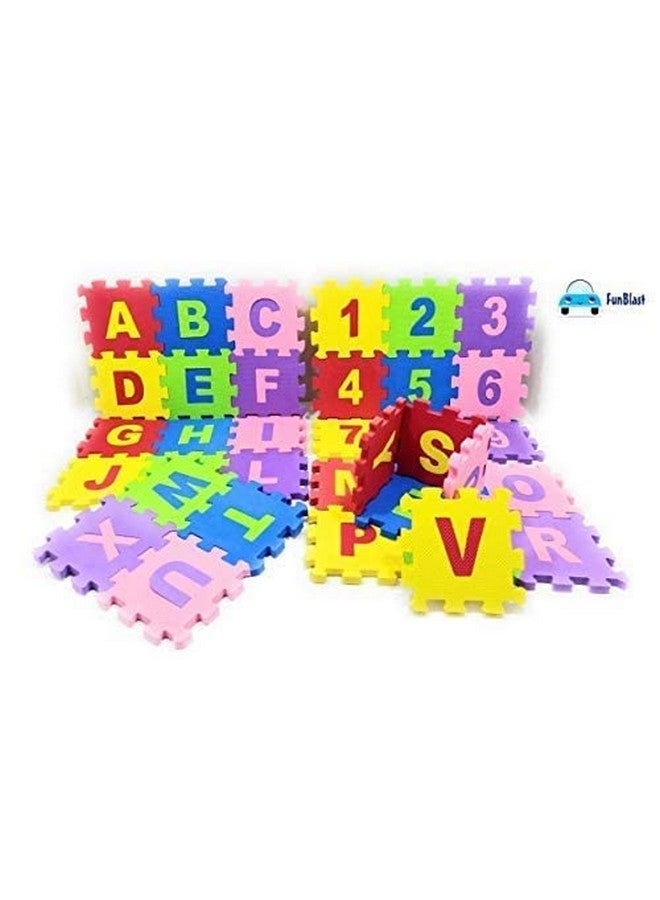 فنبلاست سجادة إسفنجية صغيرة من فن بلاست، 36 قطعة، لتعليم الحروف الأبجدية والأرقام المتشابكة للأطفال - متعددة الألوان - Image 5