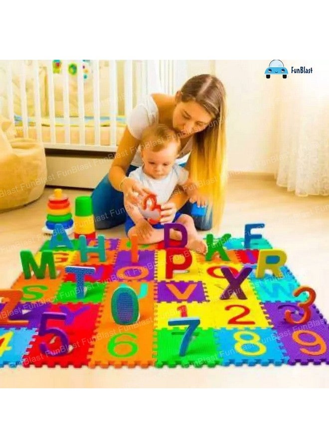 فنبلاست سجادة إسفنجية صغيرة من فن بلاست، 36 قطعة، لتعليم الحروف الأبجدية والأرقام المتشابكة للأطفال - متعددة الألوان - Image 2