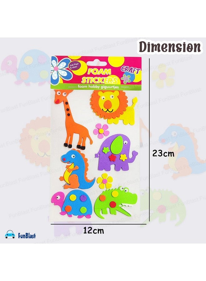 فنبلاست ملصقات إسفنجية من فن بلاست - ملصقات منفوخة ذاتية اللصق ثلاثية الأبعاد للأطفال، ملصقات بطابع كرتوني للأعمال الفنية والحرفية، وحجز القصاصات، والديكور، ومشاريع الأطفال (متعددة الألوان) (حيوان-أسد) - Image 3