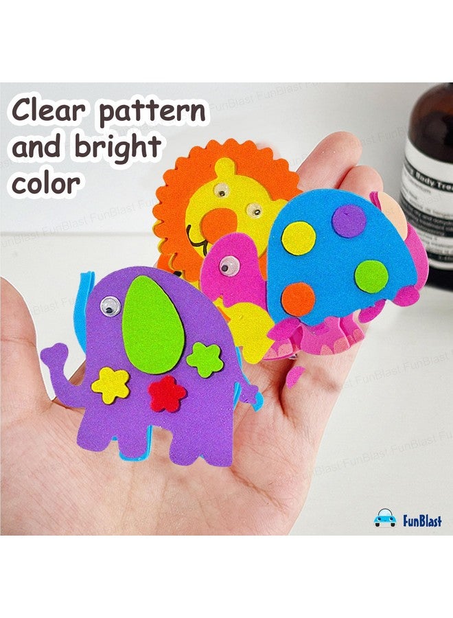 فنبلاست ملصقات إسفنجية من فن بلاست - ملصقات منفوخة ذاتية اللصق ثلاثية الأبعاد للأطفال، ملصقات بطابع كرتوني للأعمال الفنية والحرفية، وحجز القصاصات، والديكور، ومشاريع الأطفال (متعددة الألوان) (حيوان-أسد) - Image 5