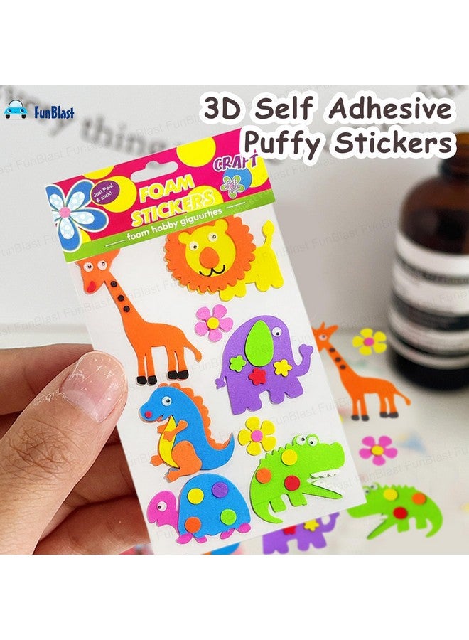 فنبلاست ملصقات إسفنجية من فن بلاست - ملصقات منفوخة ذاتية اللصق ثلاثية الأبعاد للأطفال، ملصقات بطابع كرتوني للأعمال الفنية والحرفية، وحجز القصاصات، والديكور، ومشاريع الأطفال (متعددة الألوان) (حيوان-أسد) - Image 4