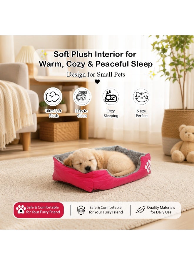 NNC PETS Pet cushion for Puppies and kitten, Soft Plush pet bed with Raised sides and Warm, 53 cm sleeping mat with Non-slip, Comfortable, Head & Neck Support, and Breathable & Lightweight (Red) - Image 4