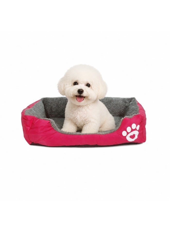 NNC PETS Pet cushion for Puppies and kitten, Soft Plush pet bed with Raised sides and Warm, 53 cm sleeping mat with Non-slip, Comfortable, Head & Neck Support, and Breathable & Lightweight (Red) - Image 1