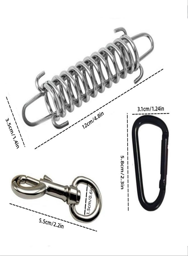 HNOYGNU Dog Leash Metal Shock Absorbing Spring Buckle Sun Shade Spring Heavy Duty Steel Tent Rope Fixed Buckle Tensioner for Outdoor Camping Dog Training,Swing - Image 2
