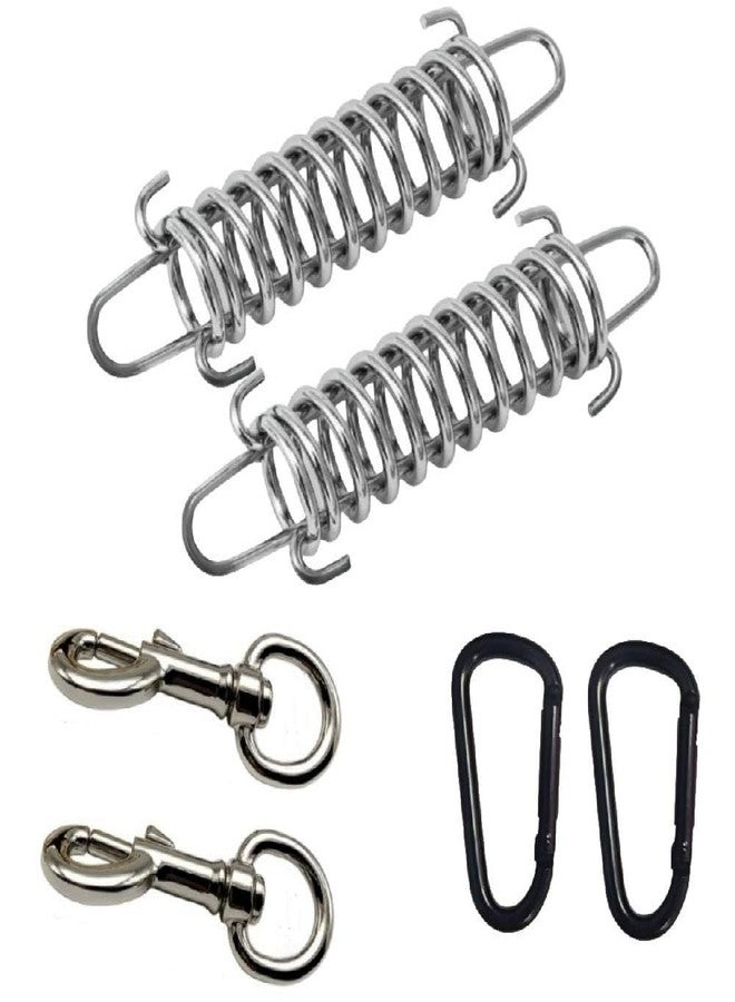 HNOYGNU Dog Leash Metal Shock Absorbing Spring Buckle Sun Shade Spring Heavy Duty Steel Tent Rope Fixed Buckle Tensioner for Outdoor Camping Dog Training,Swing - Image 1