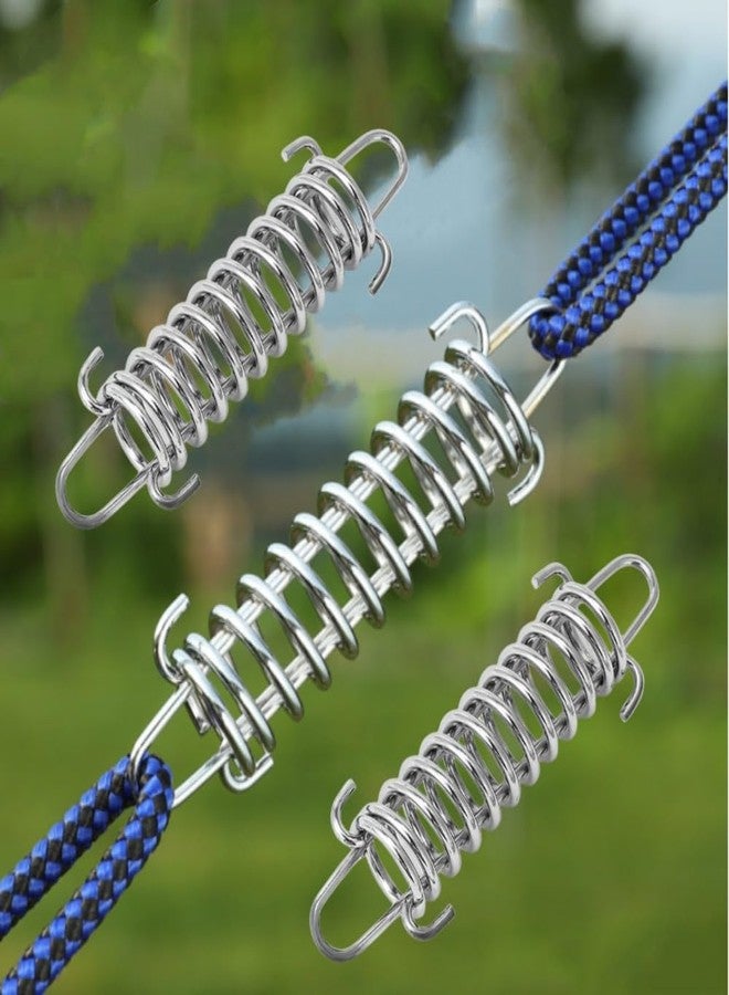 HNOYGNU Dog Leash Metal Shock Absorbing Spring Buckle Sun Shade Spring Heavy Duty Steel Tent Rope Fixed Buckle Tensioner for Outdoor Camping Dog Training,Swing - Image 4