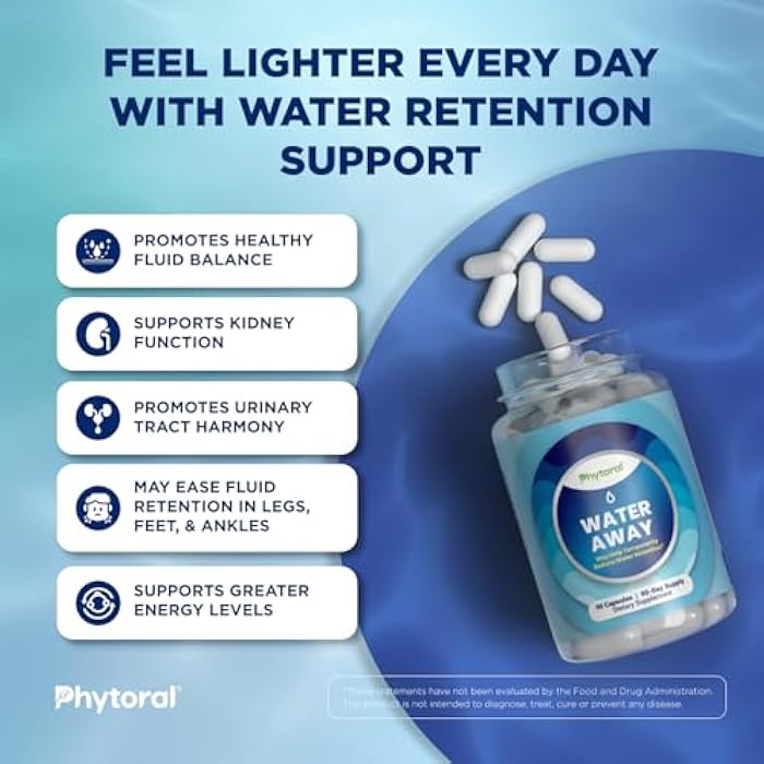 Phytoral Water Retention Pills for Women & Men - Herbal Diuretic Supplements - Fluid Retention Supplement with Dandelion Leaf Extract & Green Tea for Bloating Relief - Pills for Leg & Feet Swelling - 90 Count - Image 2