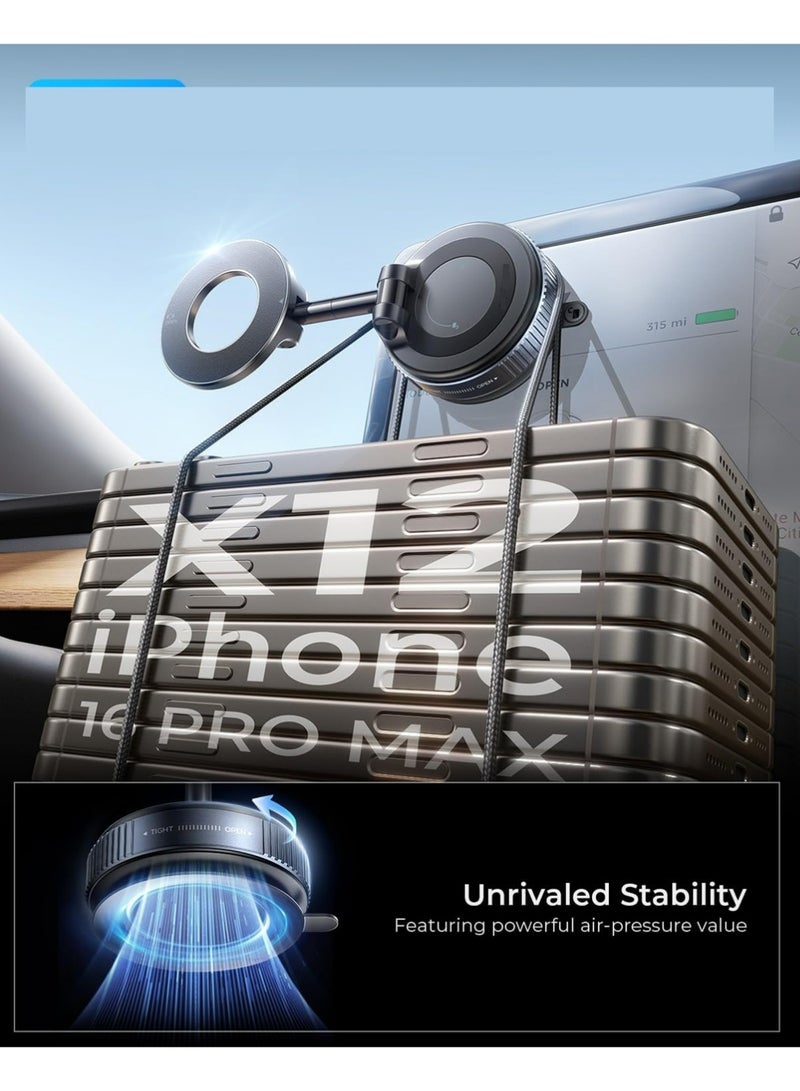 X-level Strong Magnetic Car Phone Holder for MagSafe, Ultra Vacuum Suction Cup Phone Mount 360° Cell Phone Holders for Your Car Accessories for iPhone 17 16 15 14 13 12 Android - Image 3