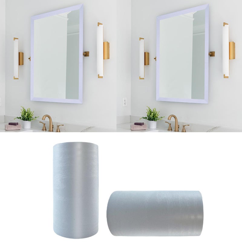 YESUS 11 Yard White Wood Grain Wallpaper Border Removable PVC Waterproof Peel and Stick WallpaperBathroom Mirror Frame Border Sticker Wall Decor 393in x 393in